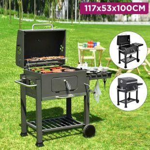 Charcoal BBQ Grill with Large Grilling Surface 117 x 53 x 100 cm