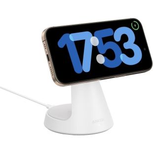 شاحن MagSafe لاسلكي 2 في 1 بقوة 15 واط للهاتف والسماعة الذكية من Anker