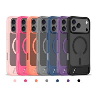 غطاء حماية لهاتف آيفون مع مسند هاتف مخفي وشحن لاسلكي مغناطيسي