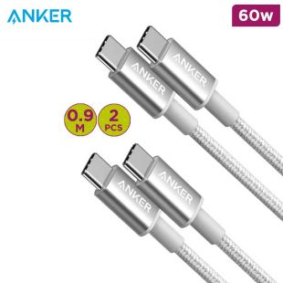 60W USB-C to USB-C Cable Pack of 2Pcs 0.9m  by Anker