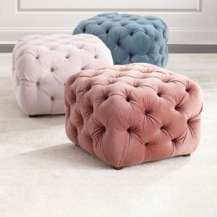 Velvet Seating Stool with Solid Wood Frame 60 × 60 × 40 cm
