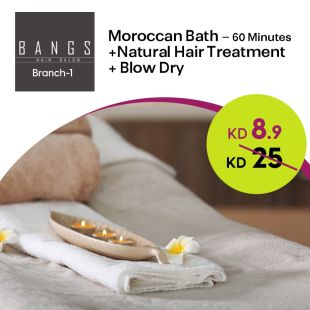 Moroccan Bath (60 min) + Natural Hair Mix + Blow dry from Bangs Hair Salon