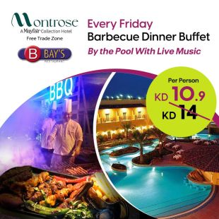 BBQ buffet Every Friday By The Pool at Montrose Hotel Free Zone