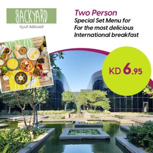 Breakfast set menu for 2 Persons at BackYard - Free Zone