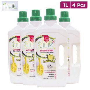 Lilik Antibacterial Floor & Surface Cleaner Lemon Zest 1 L x 4