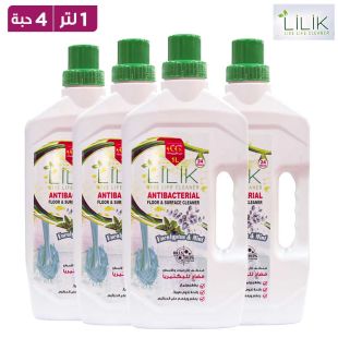ليلك - منظف الأرضيات والأسطح المطهر– برائحة الأوكالبتوس والنعناع 1 لتر × 4