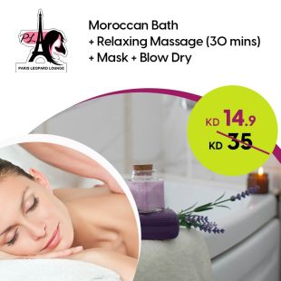 Moroccan Bath + 30-Minute Relaxation Massage + Mask + Blow-dry at Paris Leopard Lounge Salon