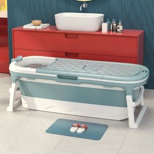 حوض استحمام أزرق قابل للطي للكبار150 &times; 60 &times; 55 سم