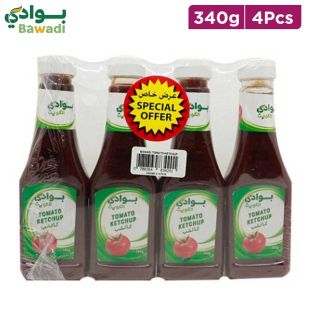 Bawadi Kuwait-Tomato Ketchup Bottle 4x340GM 
