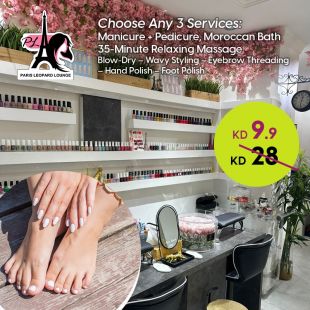 Choose Any 3 Beauty Services Package at Paris Leopard Lounge Salon