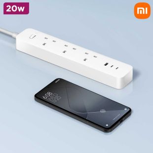 وصلة كهربائية 3 مقابس قوة 20 واط، مع منفذين USB-C ومنفذ USB-A من Xiaomi