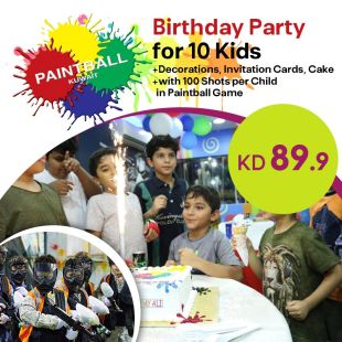 Celebrate your Kids Birthday Party for 10 Kids at Paintball