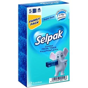 Selpak Comfort Facial Tissue 2 Ply 5 x 200 Sheets
