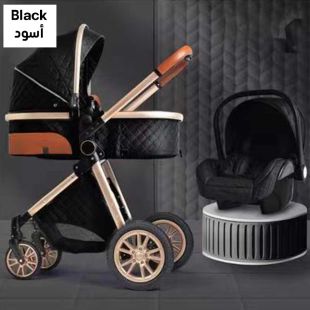 Two-Way Foldable Sit and Recline Shock-Absorbing Baby Stroller with Basket