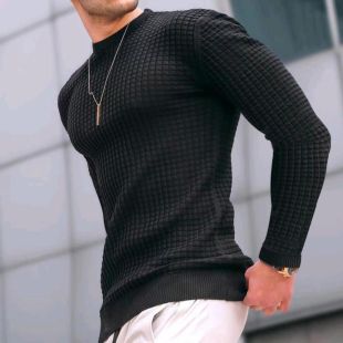 Men's Checkered Crew Neck Sweatshirt