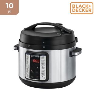 قدر طهي الأرز الكهربائي الذكي بالضغط 10 لتر من Black and Decker - منتج جديد / من غير كرتون