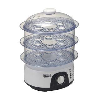 جهاز طهي الطعام بالبخار 3 مستويات 775 واط – ابيض من Black & Decker ( منتج جديد / من غير كرتون )