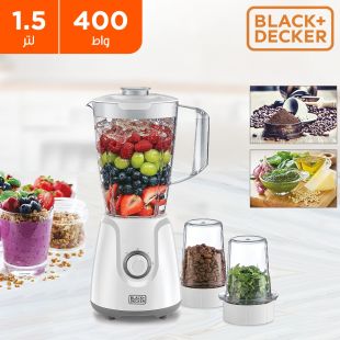 خلاط كهربائي مع عدد 2 مطحنة سرعة بقوة 400 واط من Black & Decker  ( منتج جديد/ من غير كرتون )