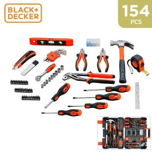 Black & Decker Hand Tool Kit for Home & Office Use 154Pcs