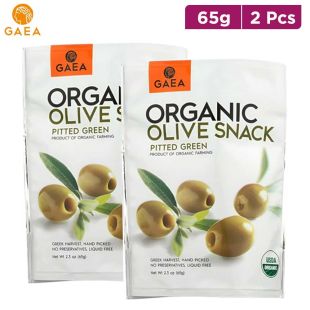 GAEA Organic Pitted Green Olives Snack 65 g x 2