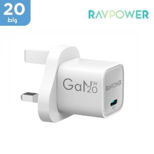 شاحن حائط GaN منفذ USB-C قوة 20 واط من RAVPower