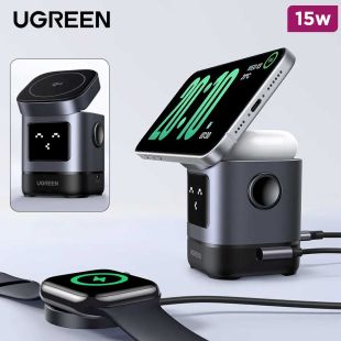 2-in-1 Magnetic 15W Foldable Wireless Charger for Apple Devices by Ugreen