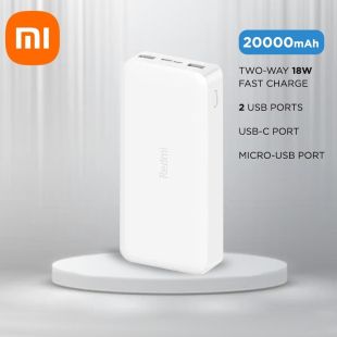 Redmi Fast Charge Power Bank 20000mAh 18W - White by Xiaomi (New Product / Open Box)