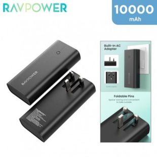 10000mAh Power Bank and Wall Charger 2 in 1 with 2 USB Ports and Type-C Port by RAVPower