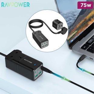 5-port Desktop Charger 75W + Travel Charger Adapter by Ravpower