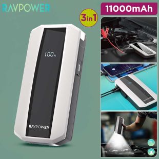 Car Jump Starter with 11000mAh Power Bank and LED Flashlight by RAVPower
