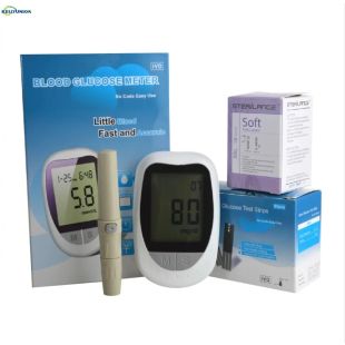 جهاز طبي لقياس نسبة السكر في الدم عن طريق الوخز مع 50 شريط قياس + 50 إبرة