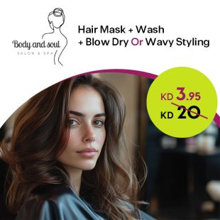 Hair Mask + Wash + Blow-Dry or Wavy Styling at Body And Soul Salon & Spa