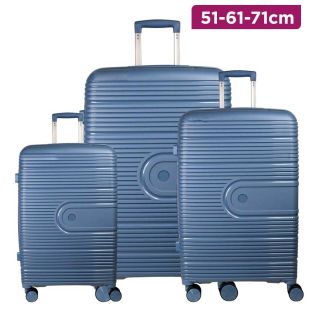 Blue Grey PP Travel Luggage