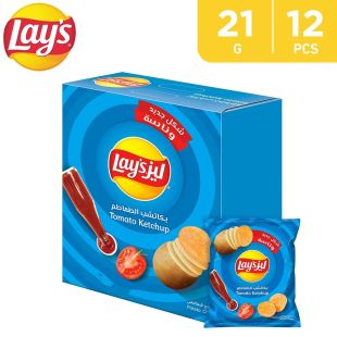 ليز شيبس بكاتشب الطماطم 12 × 21 جم