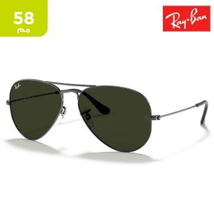 نظارة شمسية  Boyfriend  بإطار معدني مقاس  58 مم بني فاتح من Ray-Ban