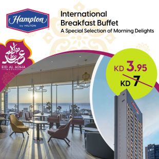 Enjoy Delightful Daily Breakfast Buffet with a Fabulous View at Hampton by Hilton