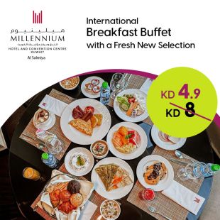 Appetizing Breakfast Buffet at -Millennium Hotel & Convention Center - Salmiya