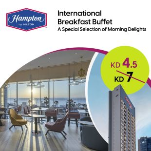 Enjoy Delightful Daily Breakfast Buffet with a Fabulous View at Hampton by Hilton