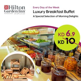 Enjoy a delicious lavish daily Breakfast Buffet at -Hilton Garden Inn – The Avenues