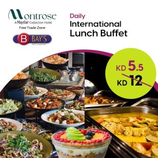 International Lunch buffet from BAY's Restaurant - Montrose Hotel Free Zone