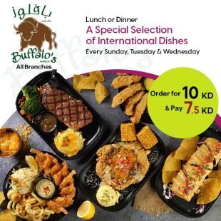  Enjoy International Food and Order What you Desire for Lunch or Dinner at Buffalo's