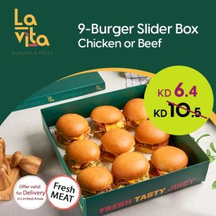 Silders Burger Box Meat or Chicken from Lavita