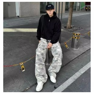 بنطلون جينز بتصميم هيب هوب مموه للرجال