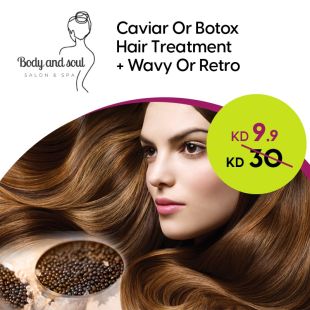 Caviar or Botox Hair Treatment + Wavy or Retro Styling at Body And Soul Salon & Spa