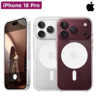 غطاء حماية هاتف أيفون 18 برو شفاف مع ماجسيف من Apple