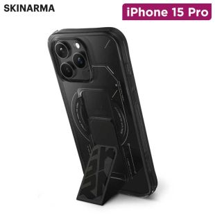غطاء حماية Helio Mag Grip مع مسند مدمج لهاتف iPhone 15 Pro من Skinarma