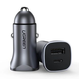 Fast Car Charger with USB-A and USB-C Ports 30W by UGREEN