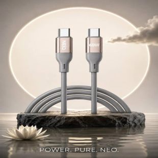 كيبل Power Line+ سيليكون USB-C إلى USB-C بطول 1 متر 60 واط من NEO