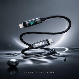 كيبل شحن Sparkle بشاشة ديجتال 30 واط USB-C إلى Lightning بطول 1.2 متر من NEO