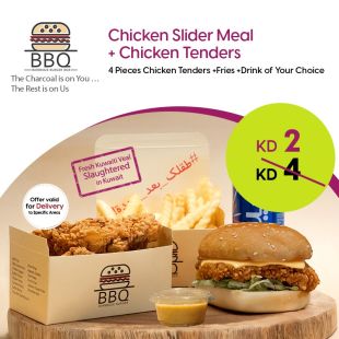 Chicken Slider + Chicken Tenders Meal 4 Pieces of Chicken at BBQ Burger Box Restaurant